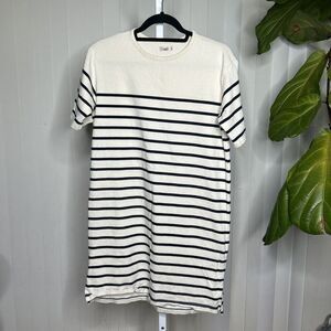 Faherty Shift Cotton Dress Nautical Short Sleeves Preppy Size S